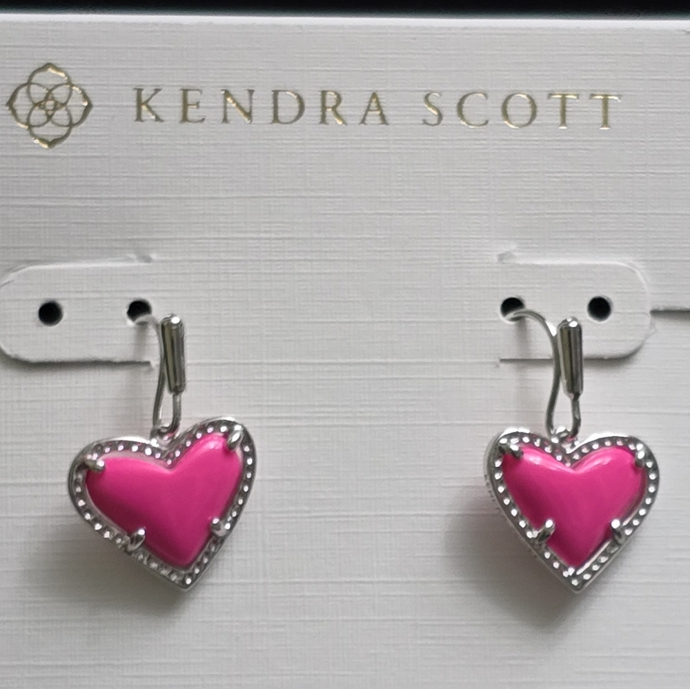 Kendra Scott Pink Heart Earrings